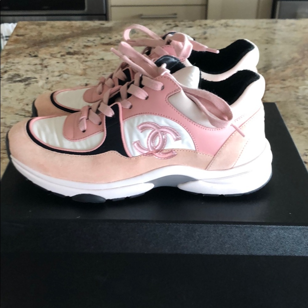 SOLD!!! ❗️CHANEL pink and white trainers
